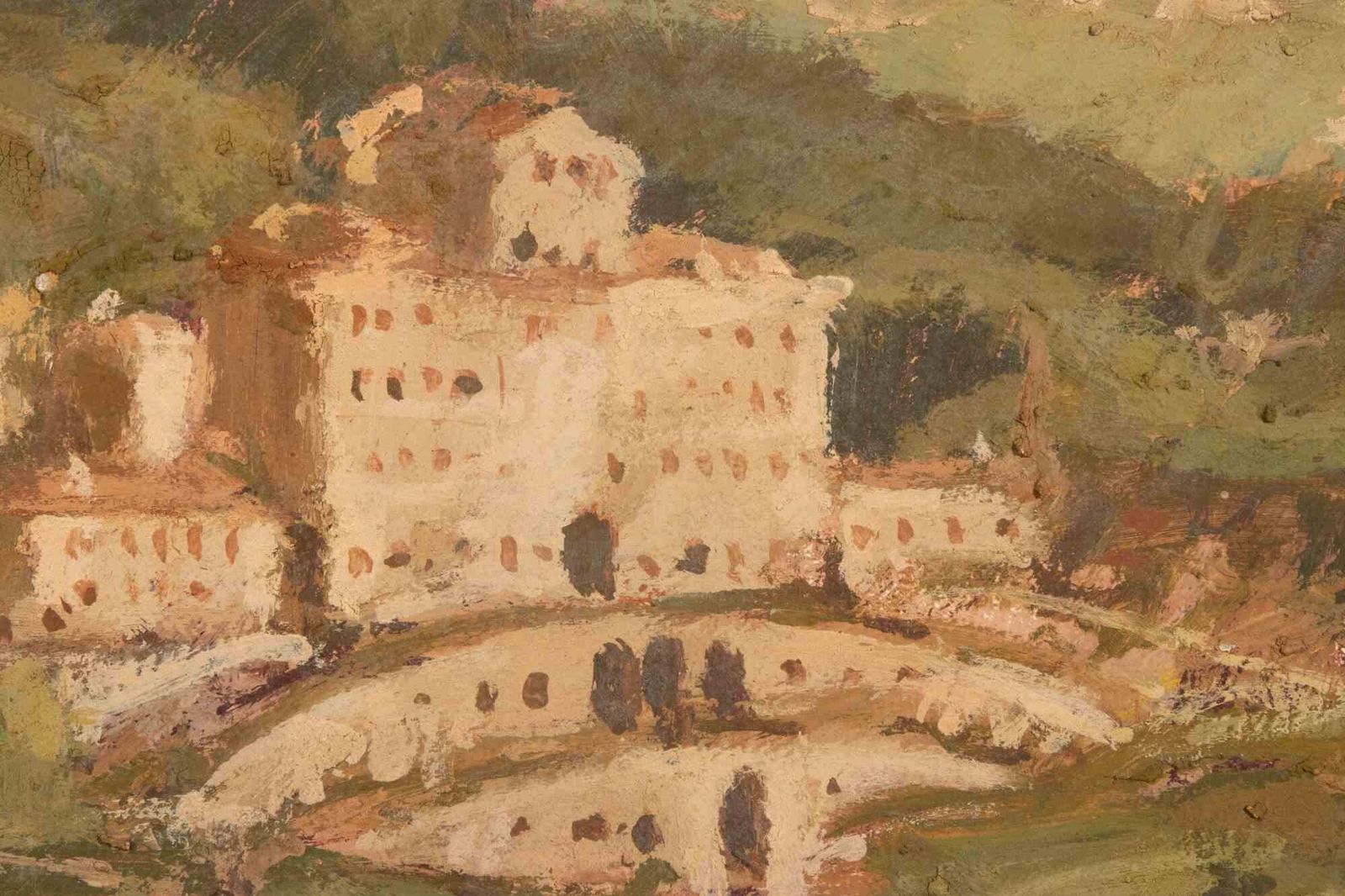 Franco Marzilliview Of Villa Aldobrandini   Frascati   Oil Painting By Franco Marzilli   1970s1970s photo for sale