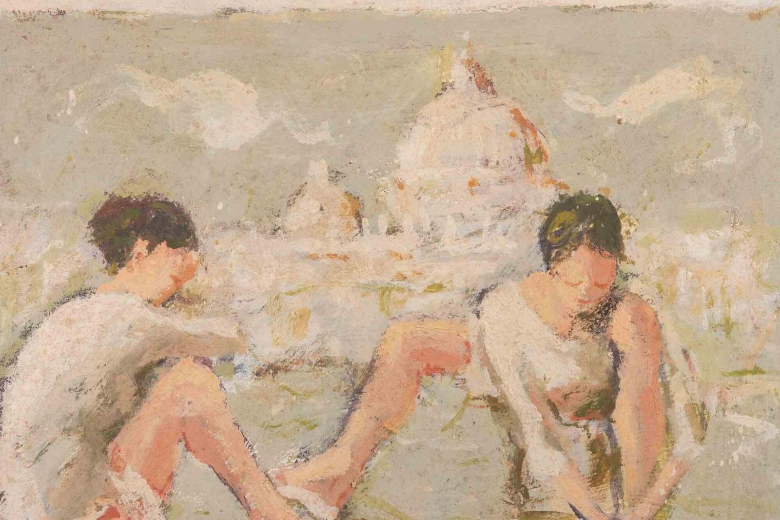 Franco Marzilliballerinas  With Saint Peter (Rome) On The Background By Franco Marzilli   1970s1970s photo for sale
