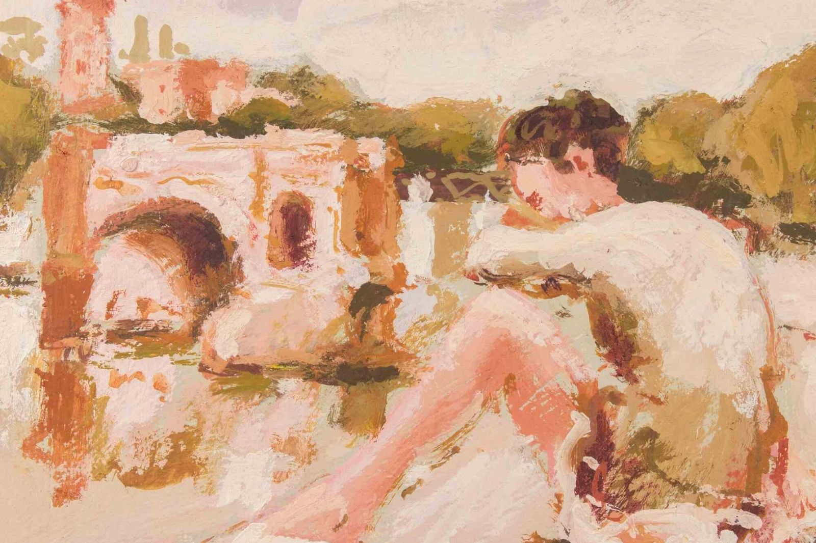 Franco Marzilliballerina   Oil Painting By Franco Marzilli   1970s1970s photo for sale