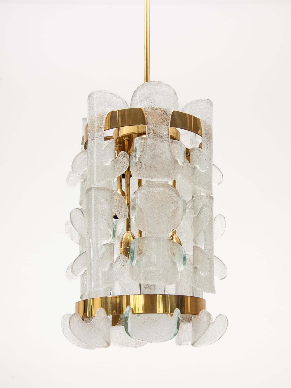 Kalmar Rare Interlocking Glass And Brass Chandelier, 1970s, Model "Catena". photo furniture