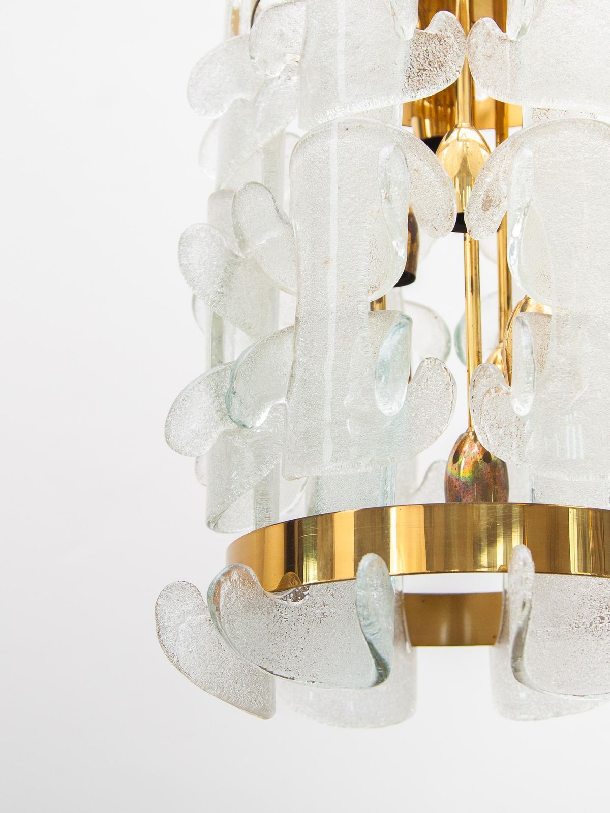 photo furniture Kalmar Rare Interlocking Glass And Brass Chandelier, 1970s, Model "Catena".