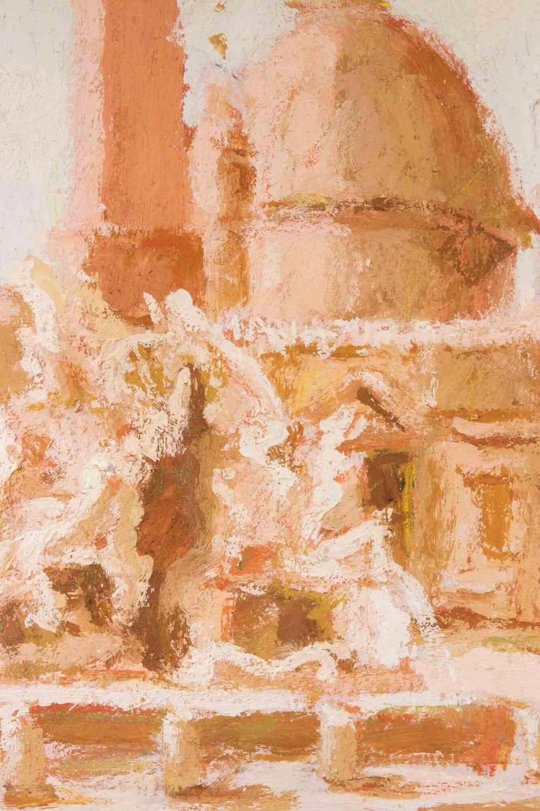 Franco Marzilliview Of Piazza Del Popolo   Oil Painting By Franco Marzilli   1970s1970s photo for sale