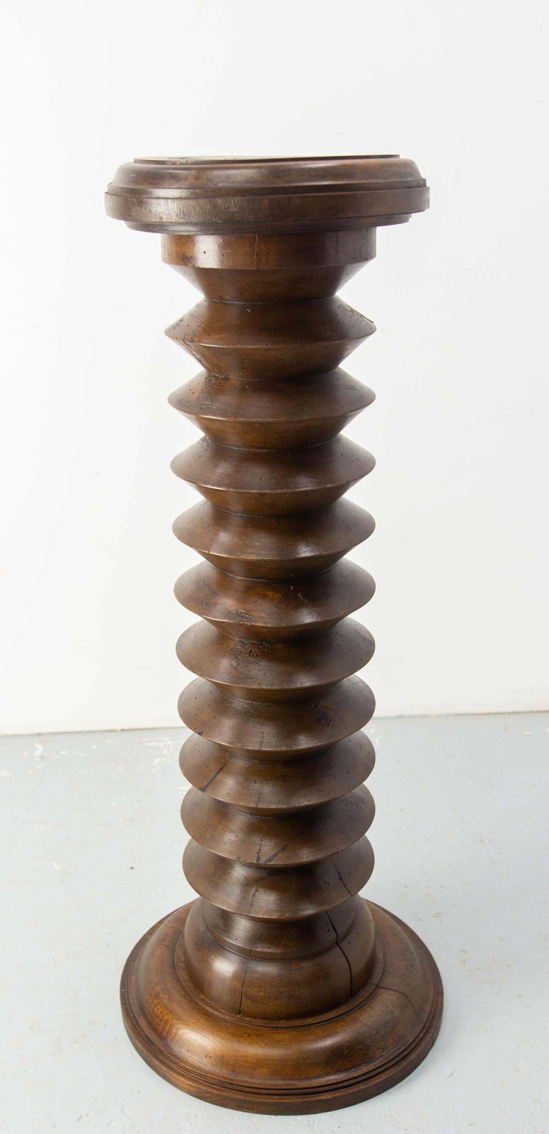 French Midcentury Turned Beech Pedestal Or Plant Holder  Dudouyt Style, C. 1940 photo Home Decor