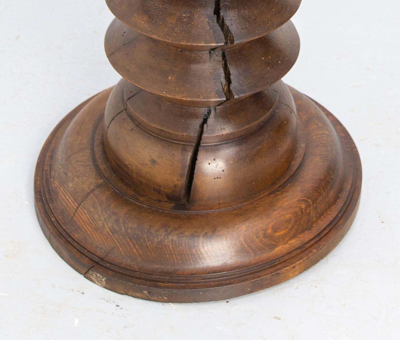 photo furniture French Midcentury Turned Beech Pedestal Or Plant Holder  Dudouyt Style, C. 1940