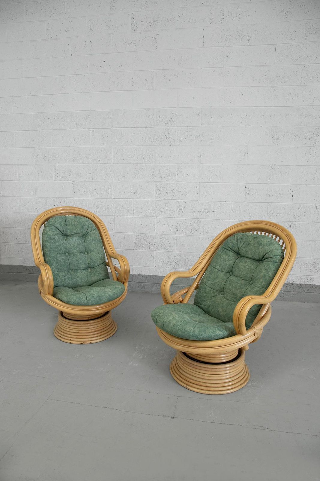 Rattan And Bamboo Rocking Armchairs Attributed To Axel Enthoven photo for sale