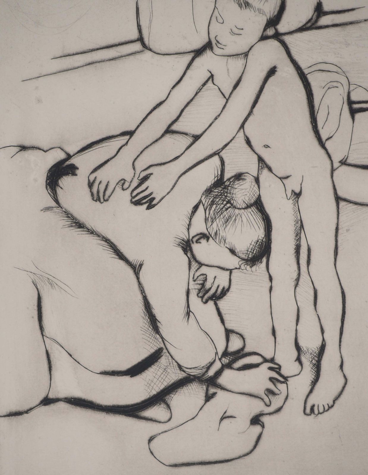 Suzanne Valadonmother And Son   Original Etching Signed (Petrides #E15)1932 photo vinterior