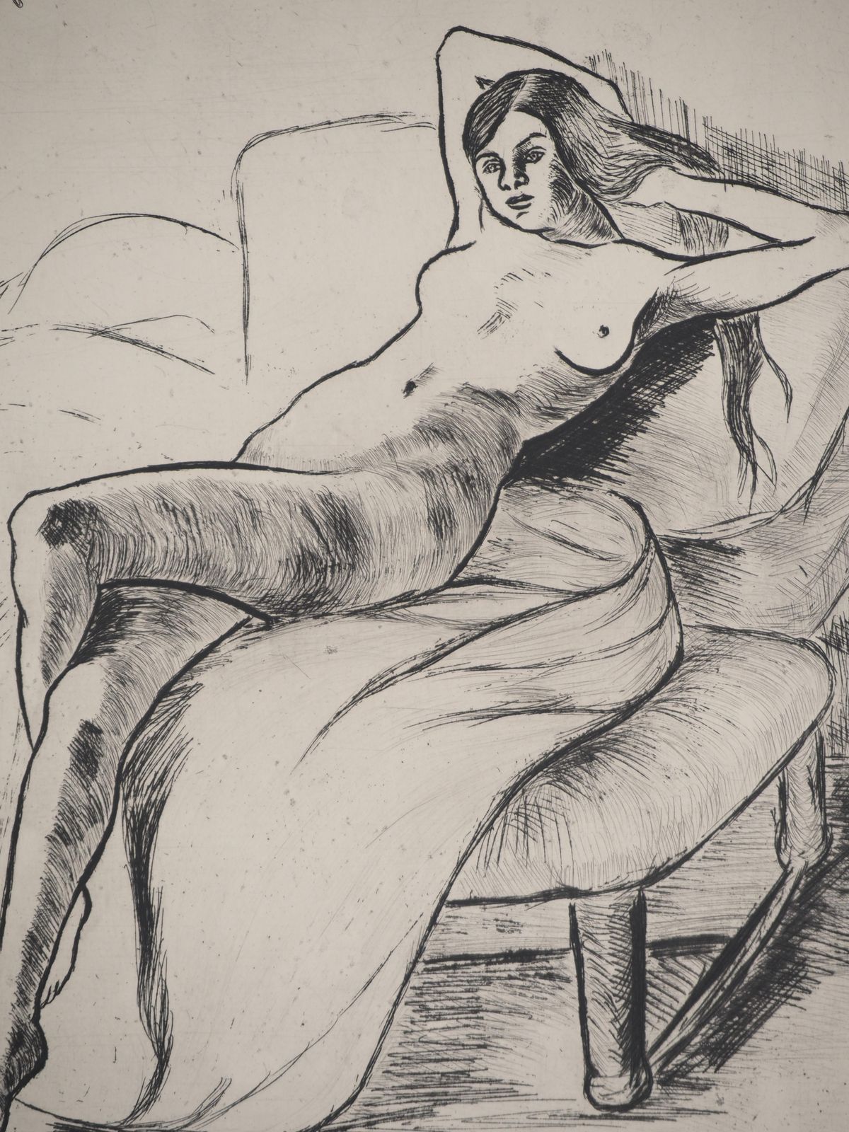 Suzanne Valadonlying Naked Woman   Original Etching Signed (Petrides #E11)1932 photo vinterior