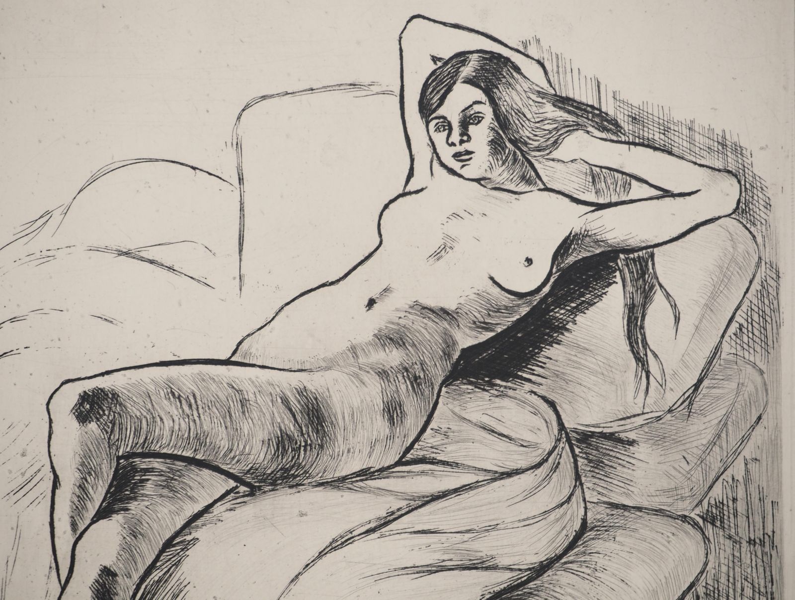 Suzanne Valadonlying Naked Woman   Original Etching Signed (Petrides #E11)1932 photo buy