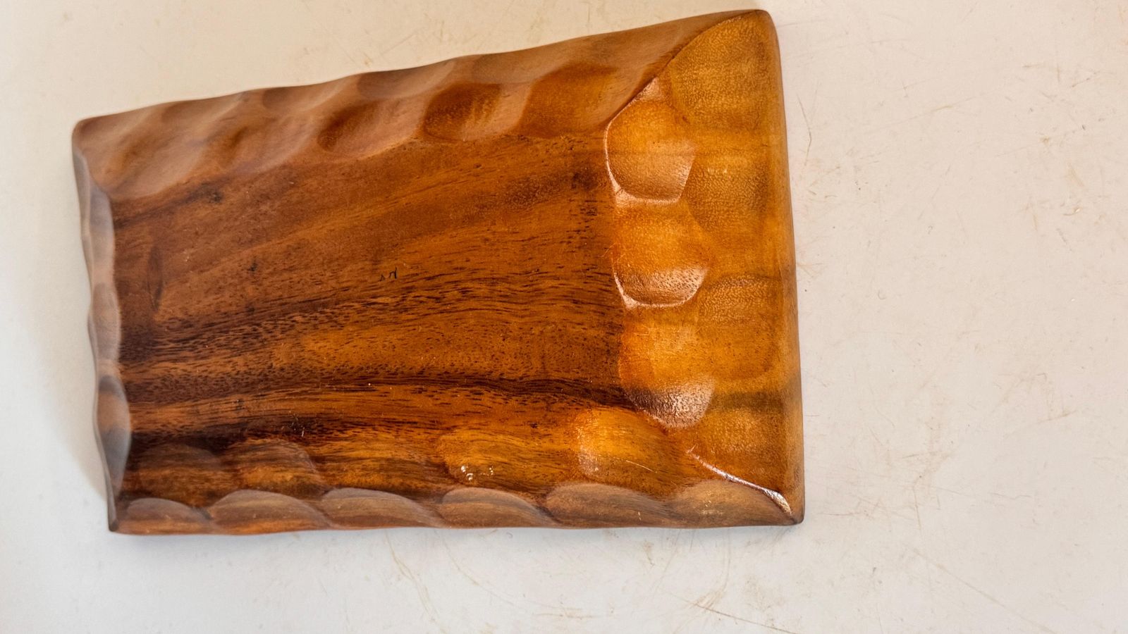 photo for sale Brutalist Carved Wood Vide Poche– In The Style Of Alexandre Noll France 1950
