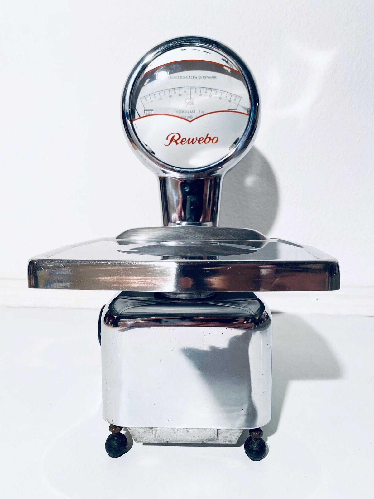 1950s Large Silver Rewebo Shop Professional Scale Tn2 / Mid Century Kitchen Decor Germany photo furniture