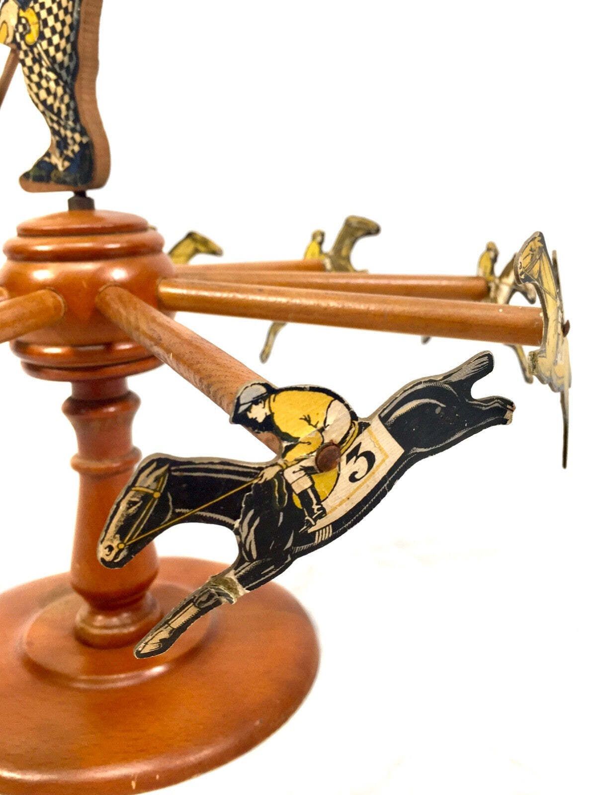 Antique 1920s Wooden Charlie Chaplin "Eureka" Horse Racing Bet Game / Art Deco photo vinterior