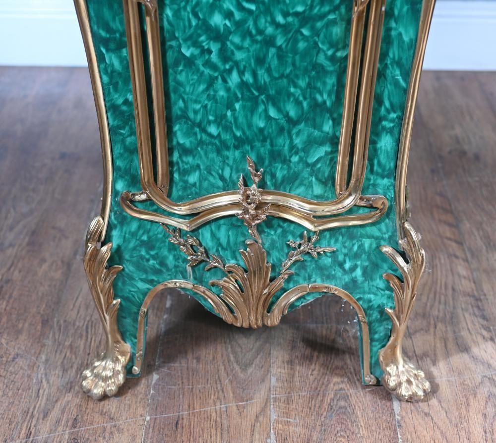 Pair French Malachite Pedestal Stands Napoleon III Revival Linke photo vinterior