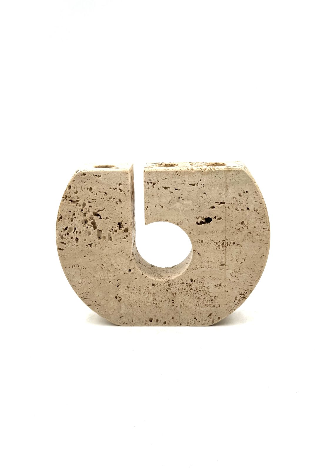 Enzo Mari, Brutalist Travertine Candle Holder, Fratelli Mannelli Italy 1970s photo buy