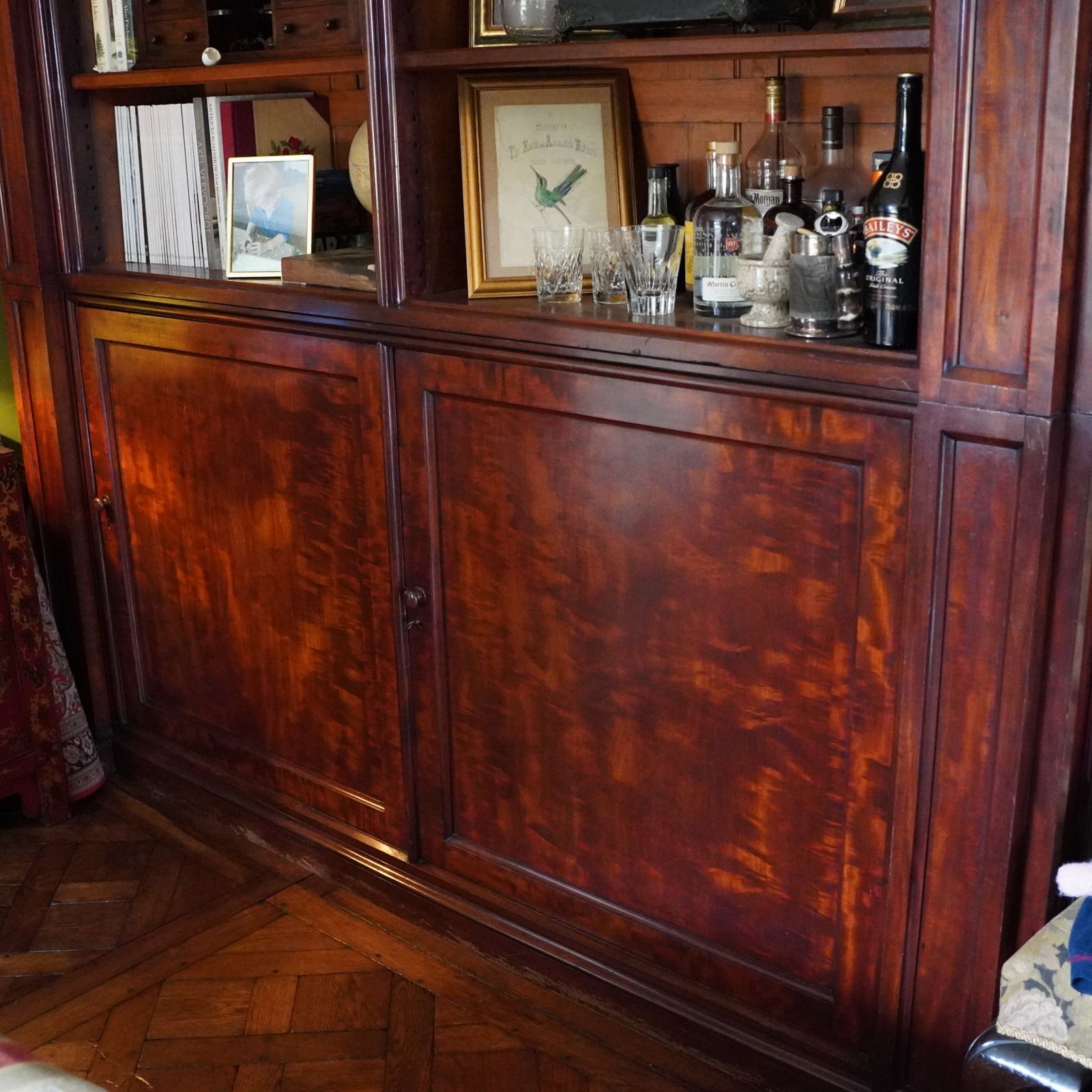 Gothic Revival Mahogany Library Bookcase photo vintage