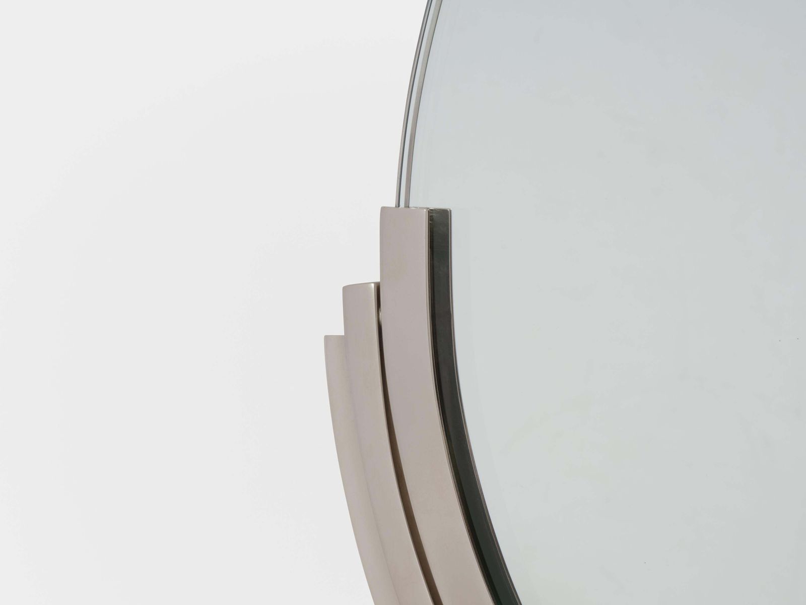 Maison Dominique Art Deco Nickel Plate Metal Vanity Mirror 1930s photo 10181.0