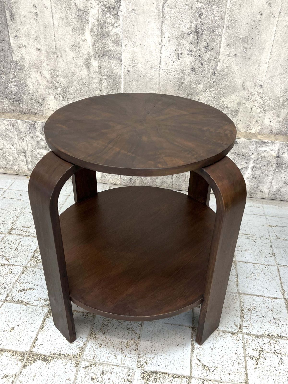 Dark Wooden Art Deco Gueridon Side Table photo Furniture