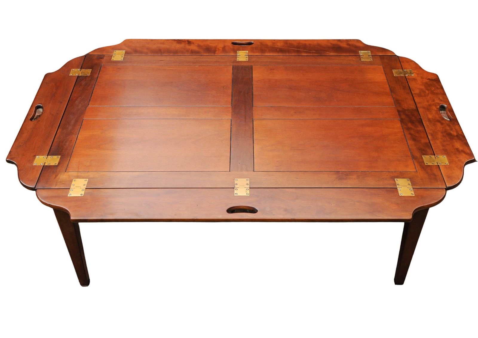Campaign Mahogany & Brass Butler's Coffee Table Hand Crafted By Kennedy Furniture For Harrods photo Furniture