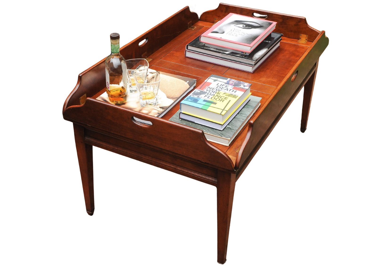 Furniture Campaign Mahogany & Brass Butler's Coffee Table Hand Crafted By Kennedy Furniture For Harrods photo