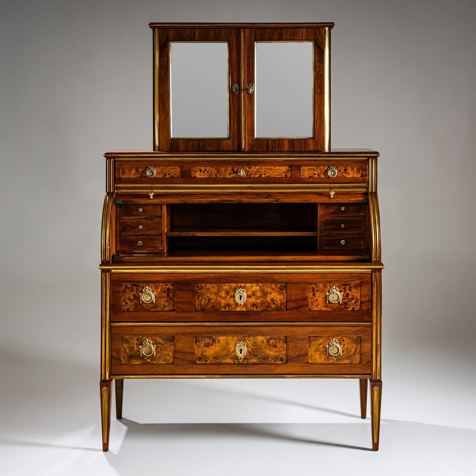 Neoklassiek Rolluikbureau Met Secretaire, Frankrijk, Eind 18e Eeuw photo vintage