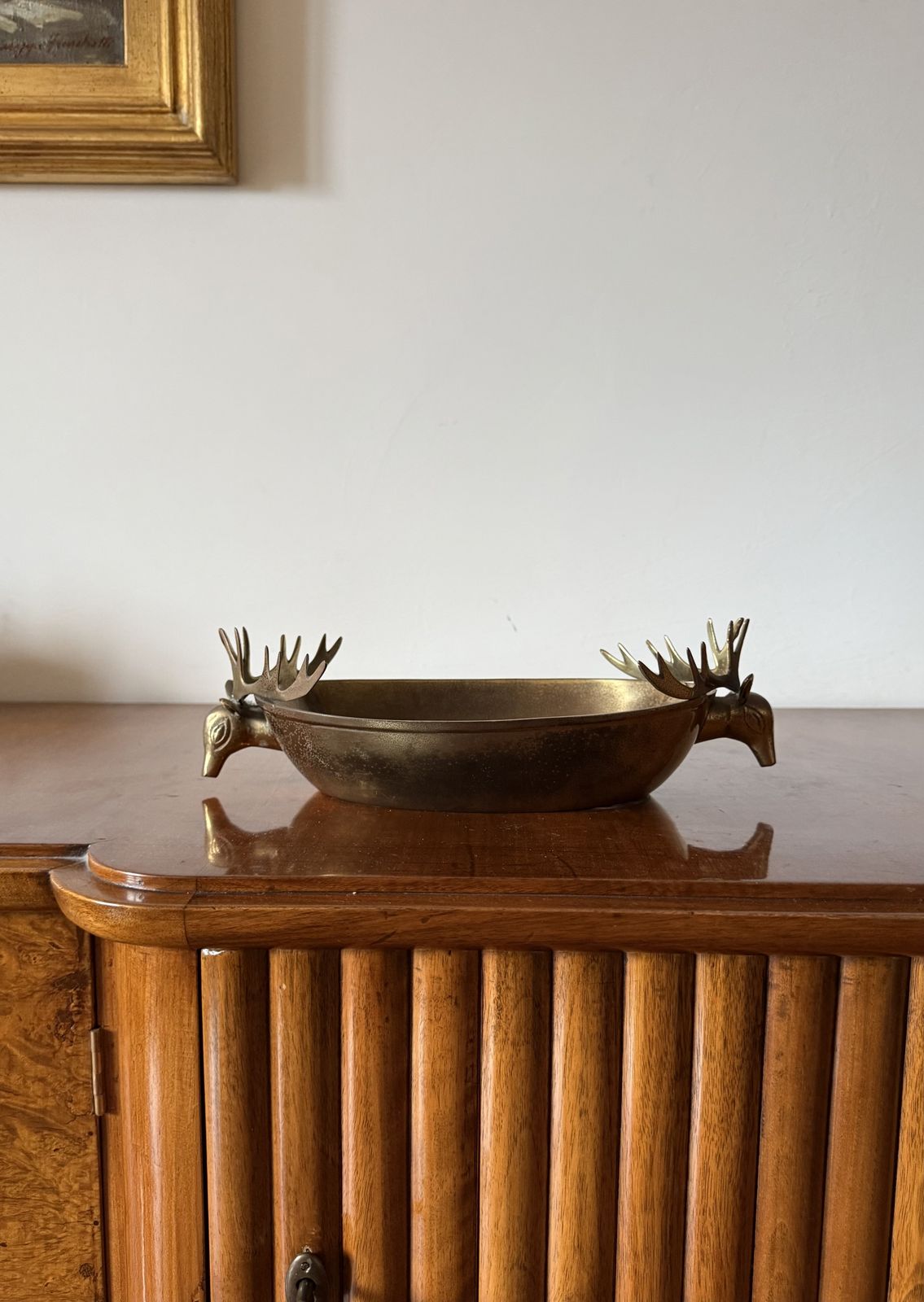 Mid Century Modern Brass Deers Centerpiece / Bowl, France 1970s photo furniture