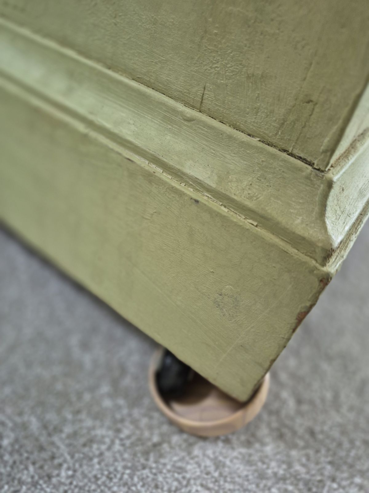 19th C Upcycled Mahogany Chest Of Drawers Green photo for sale