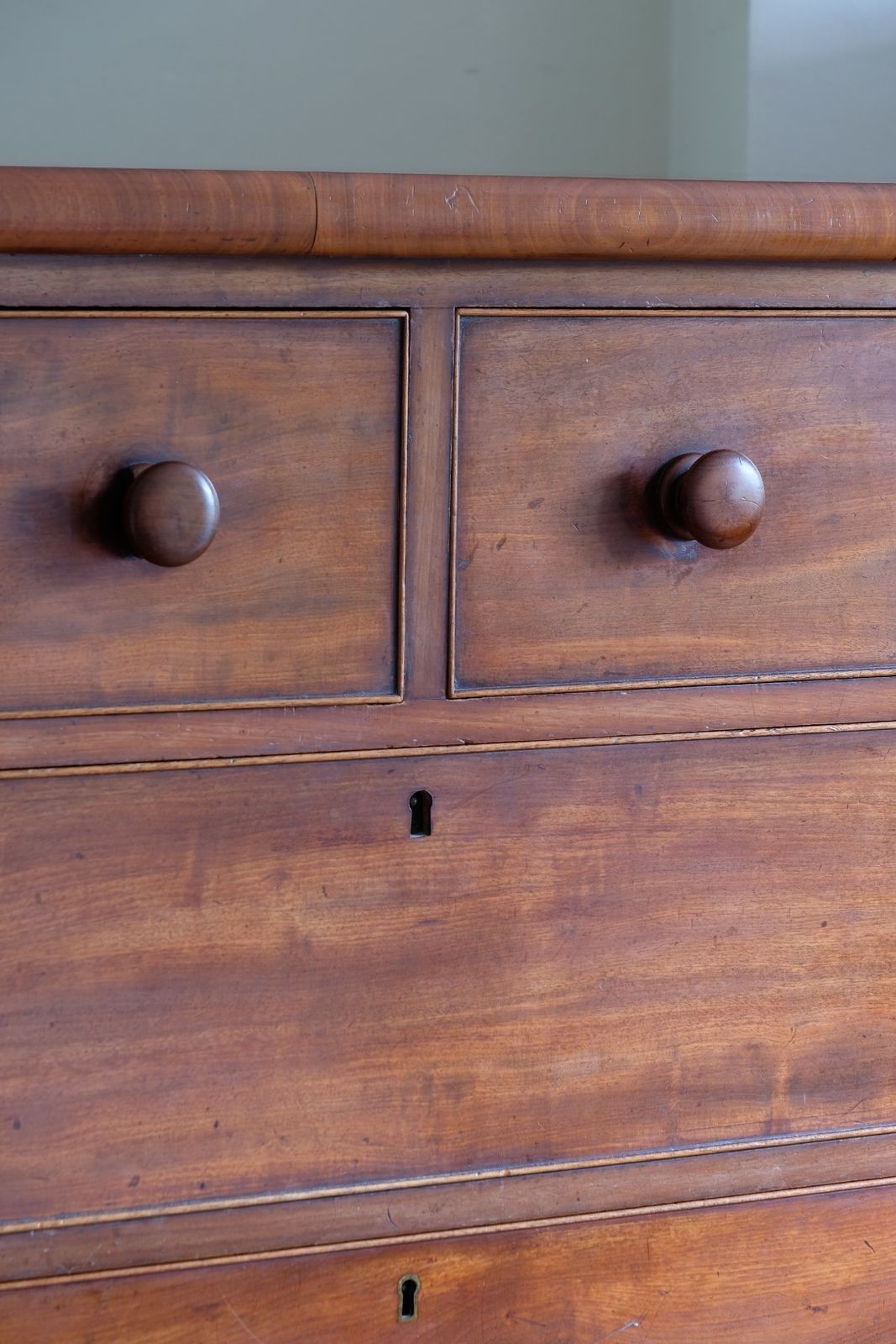 Antique Mahogany Chest Of Drawers – 2 Small Over 3 Large photo vintage