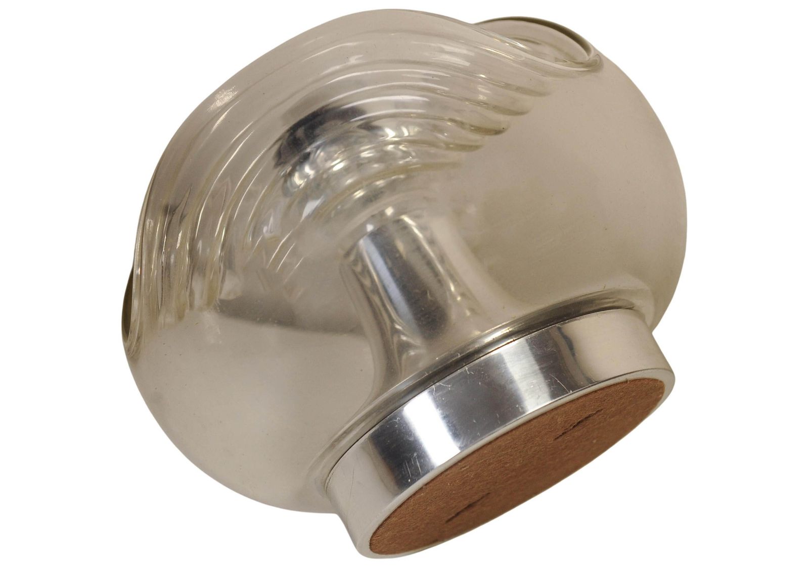 Art Deco Design Organic Moulded Glass & Chrome Table Lamp By Mégal Ag Swiss photo buy