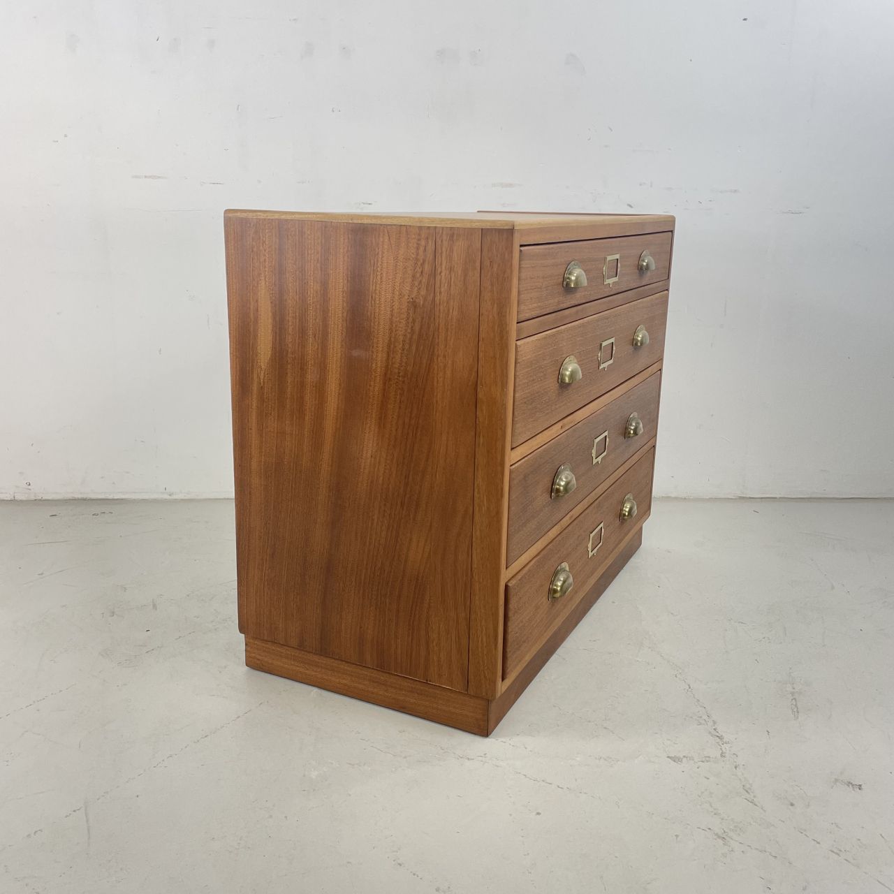 photo furniture 4 Drawer 1930s Plan Chest With Brass Cup Handles
