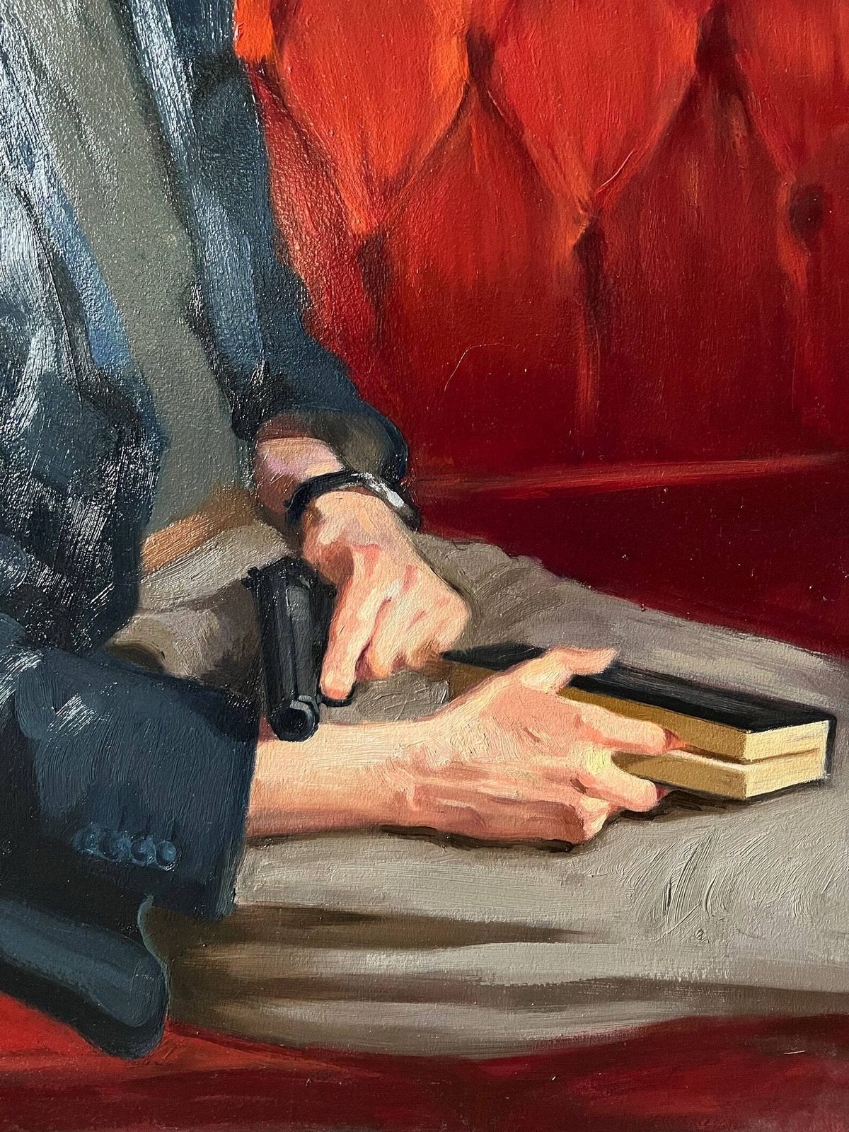 Original Male Portrait Oil Painting photo for sale