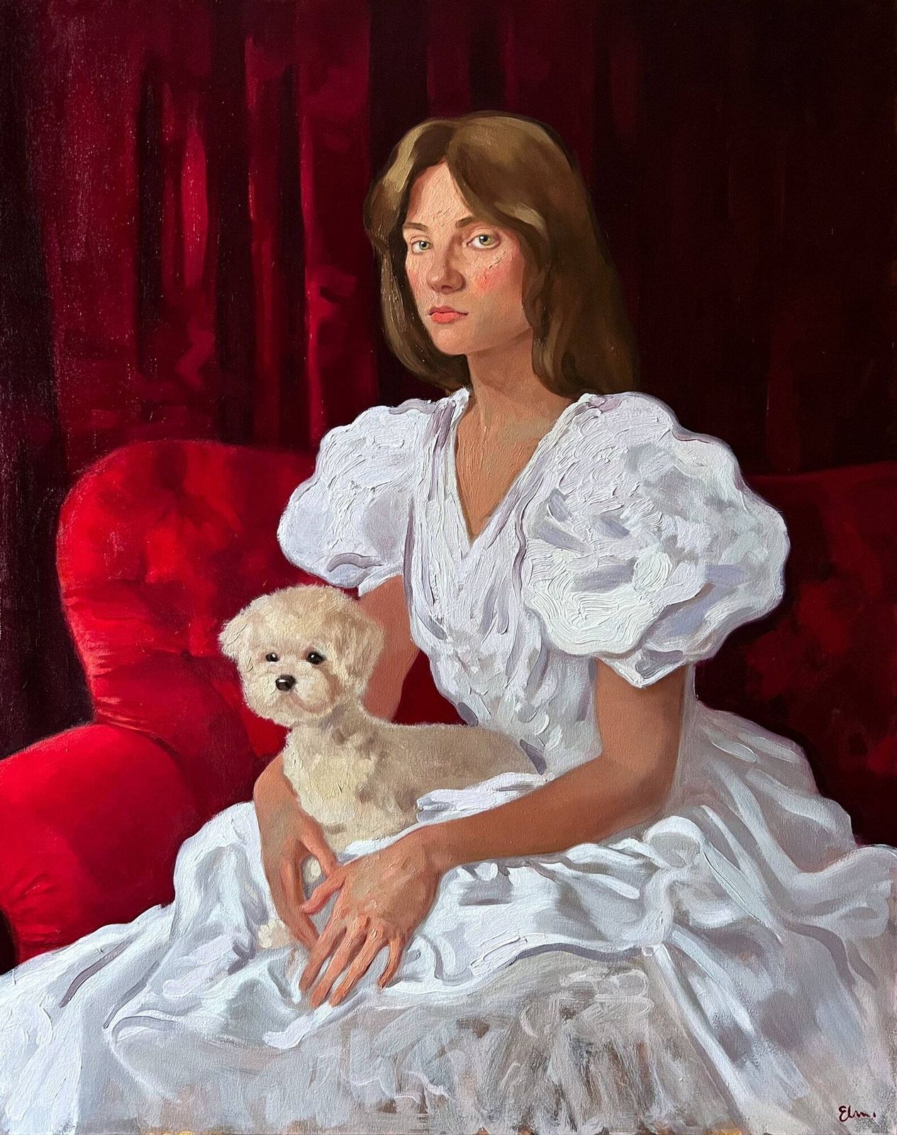 Original Woman Portrait Oil Painting