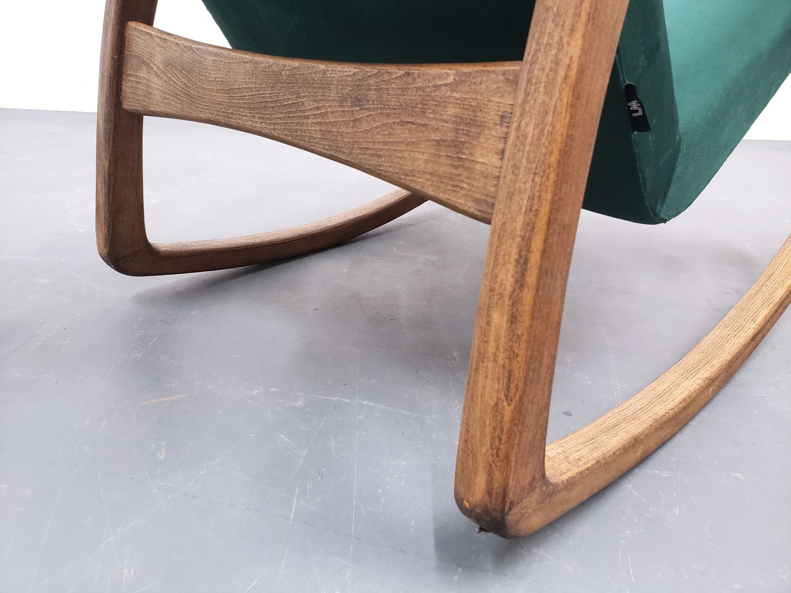 1960 Rocking Chair By Ton In Royal Greenvelvet photo Furniture