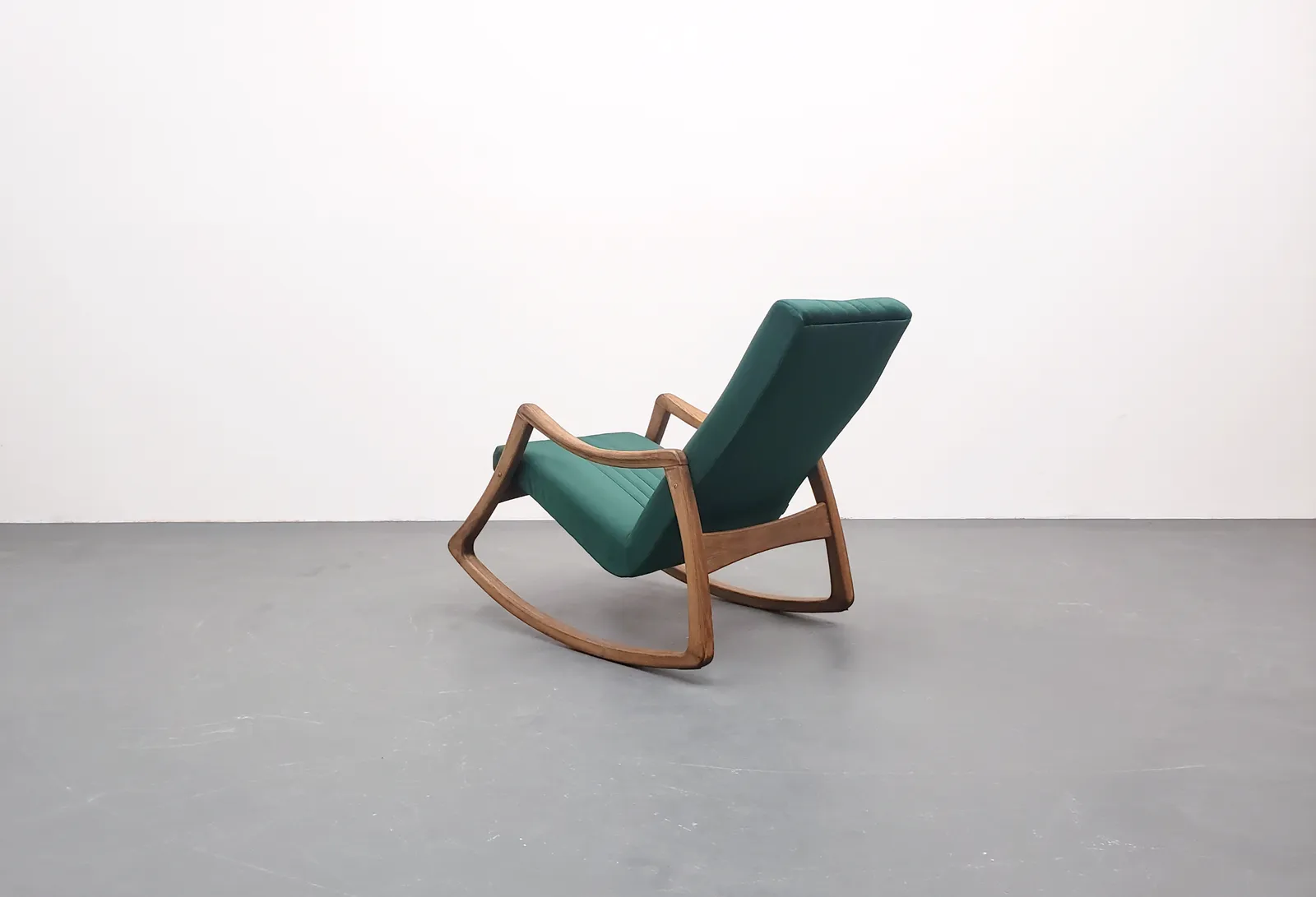 1960 Rocking Chair By Ton In Royal Greenvelvet photo buy