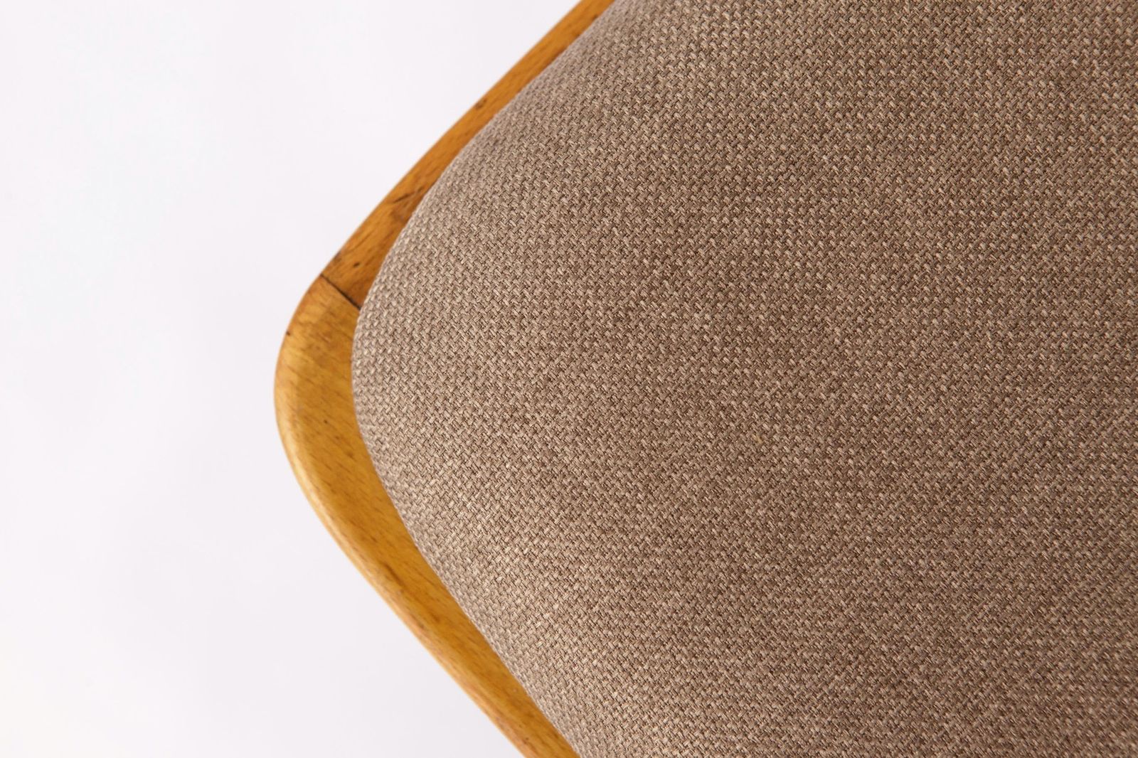 Vintage Beech Wood Kitchen Chair – 1960s German Design, Grey Upholstery, Restored photo furniture