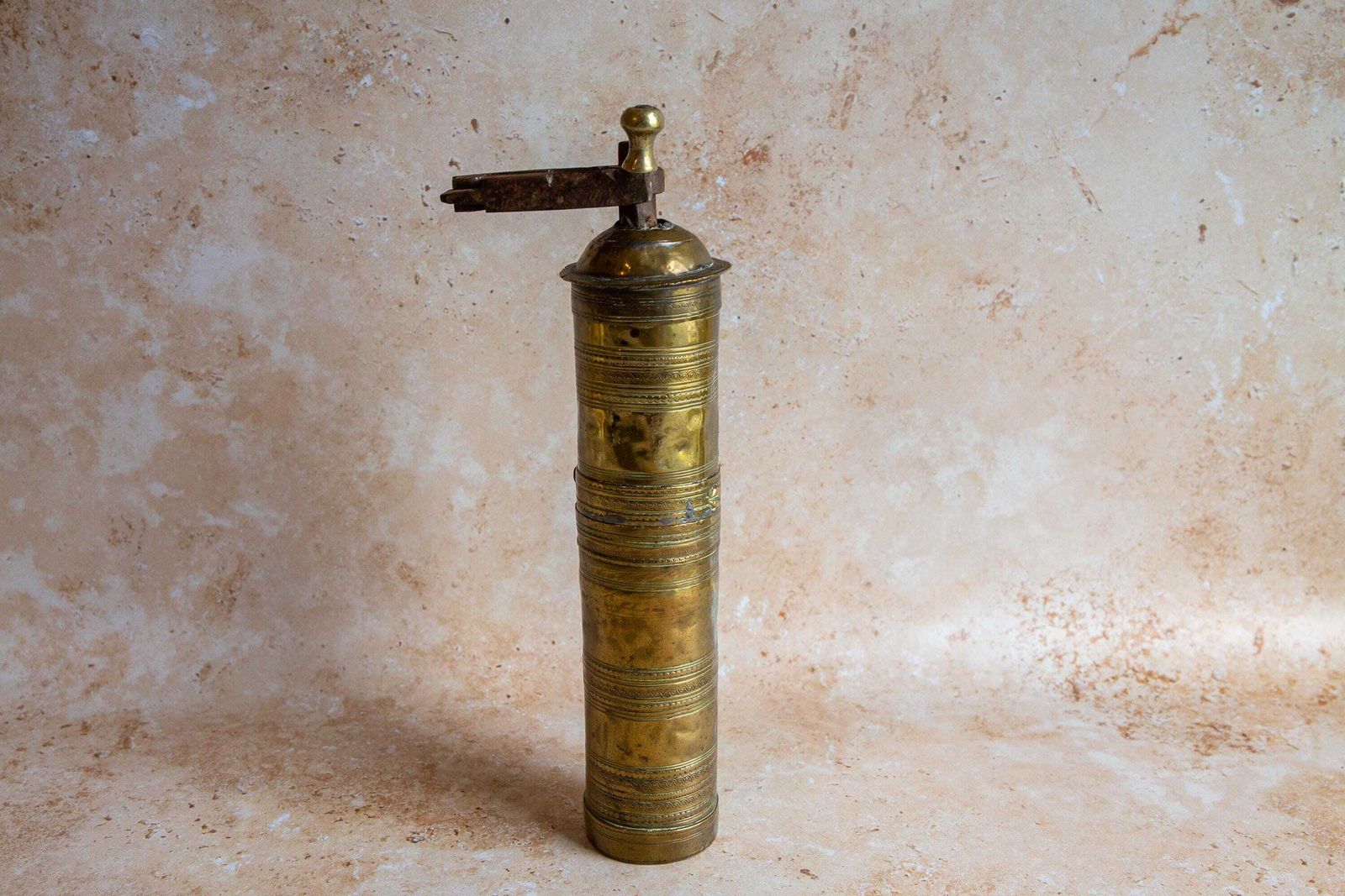 Antique Brass Coffee Grinder, Turkish Coffee Grinder, Vintage Turkish Brass Coffee Mill, Antique Brass Spice Mill photo for sale