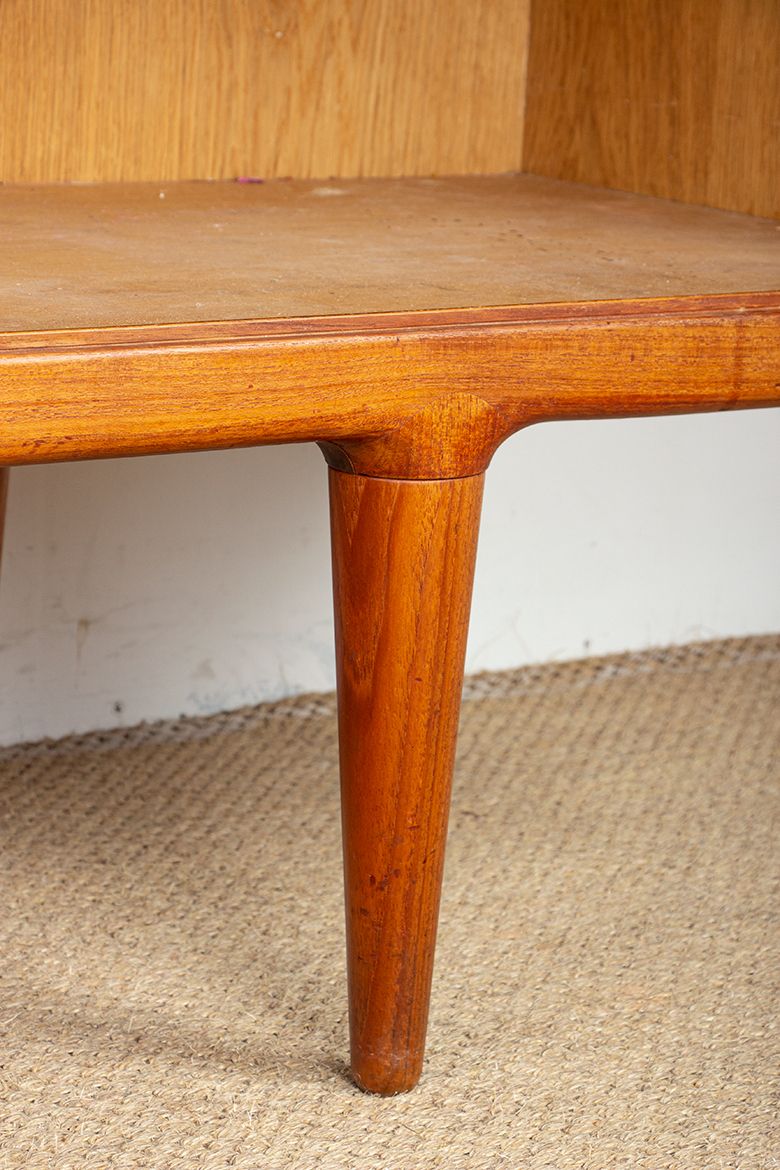 photo buy Extra Long Danish Sideboard In Teak, Oak And Leatherette, 280 Cm, By Arne Hovmand Olsen 1960.