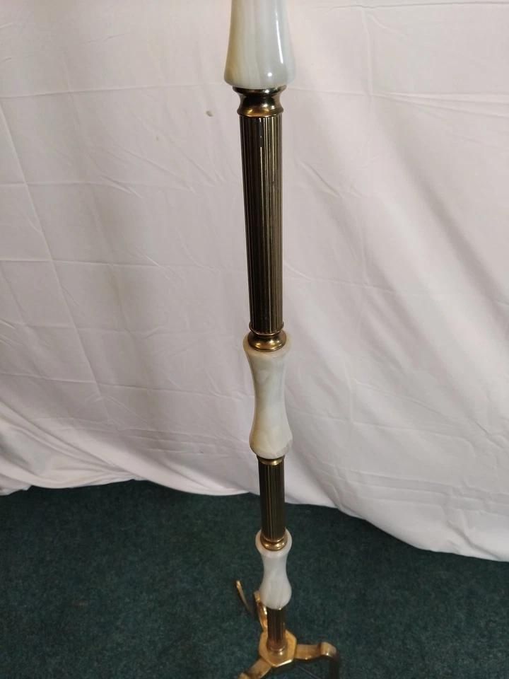 Vintage/Retro Floor Lamp,Brass Tripod With Onyx 1950s Circa, photo Lighting