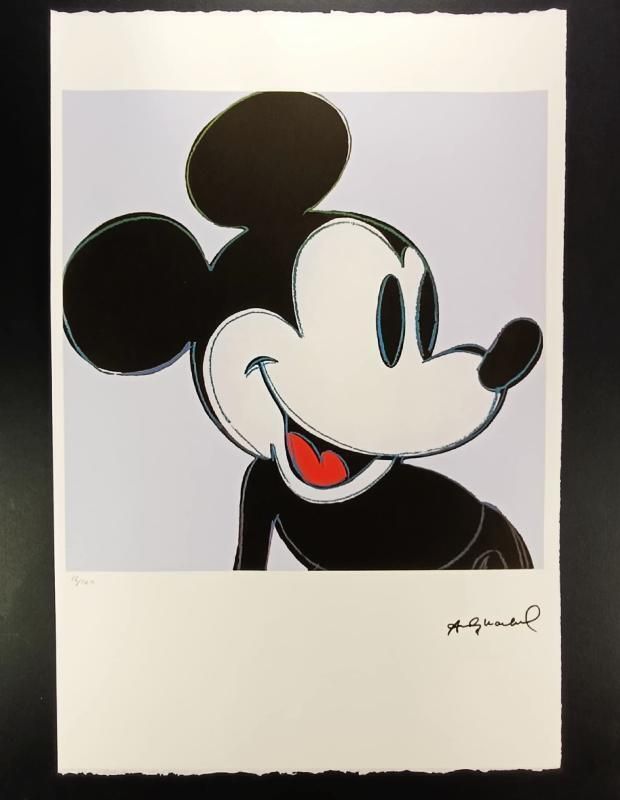1980s Andy Warhol "Mickey Mouse" Classic   Limited Edition Lithograph. Leo Castelli   New York   Numbered In Pencil.