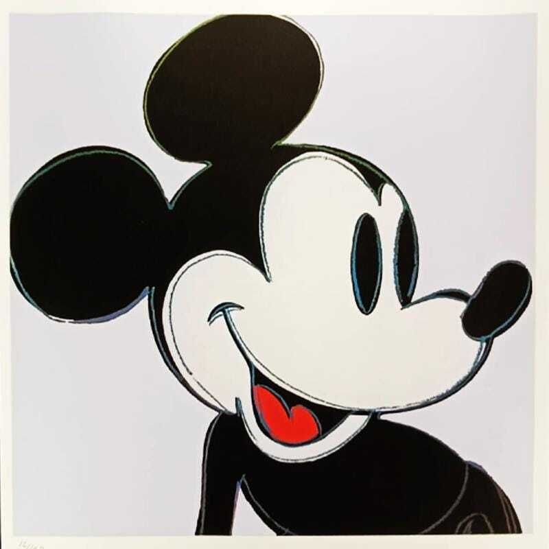 1980s Andy Warhol "Mickey Mouse" Classic   Limited Edition Lithograph. Leo Castelli   New York   Numbered In Pencil. photo furniture