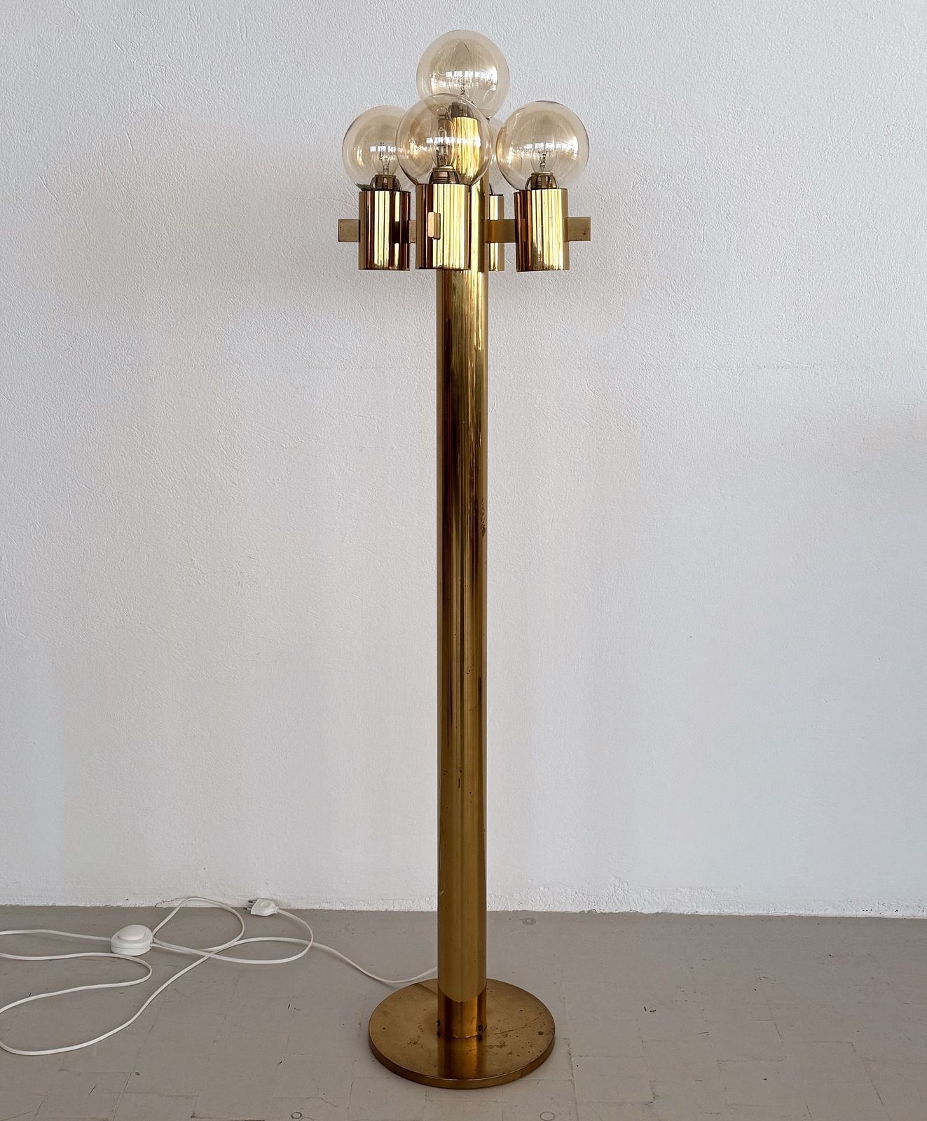Lighting Mid Century Hans Agne Jakobsson Brass Floor Lamp With 5 Glasses photo