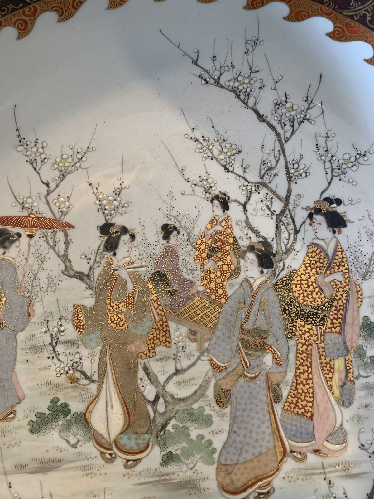 Antique Meiji Japanese Satsuma Bowl With Geishas photo 2350.0