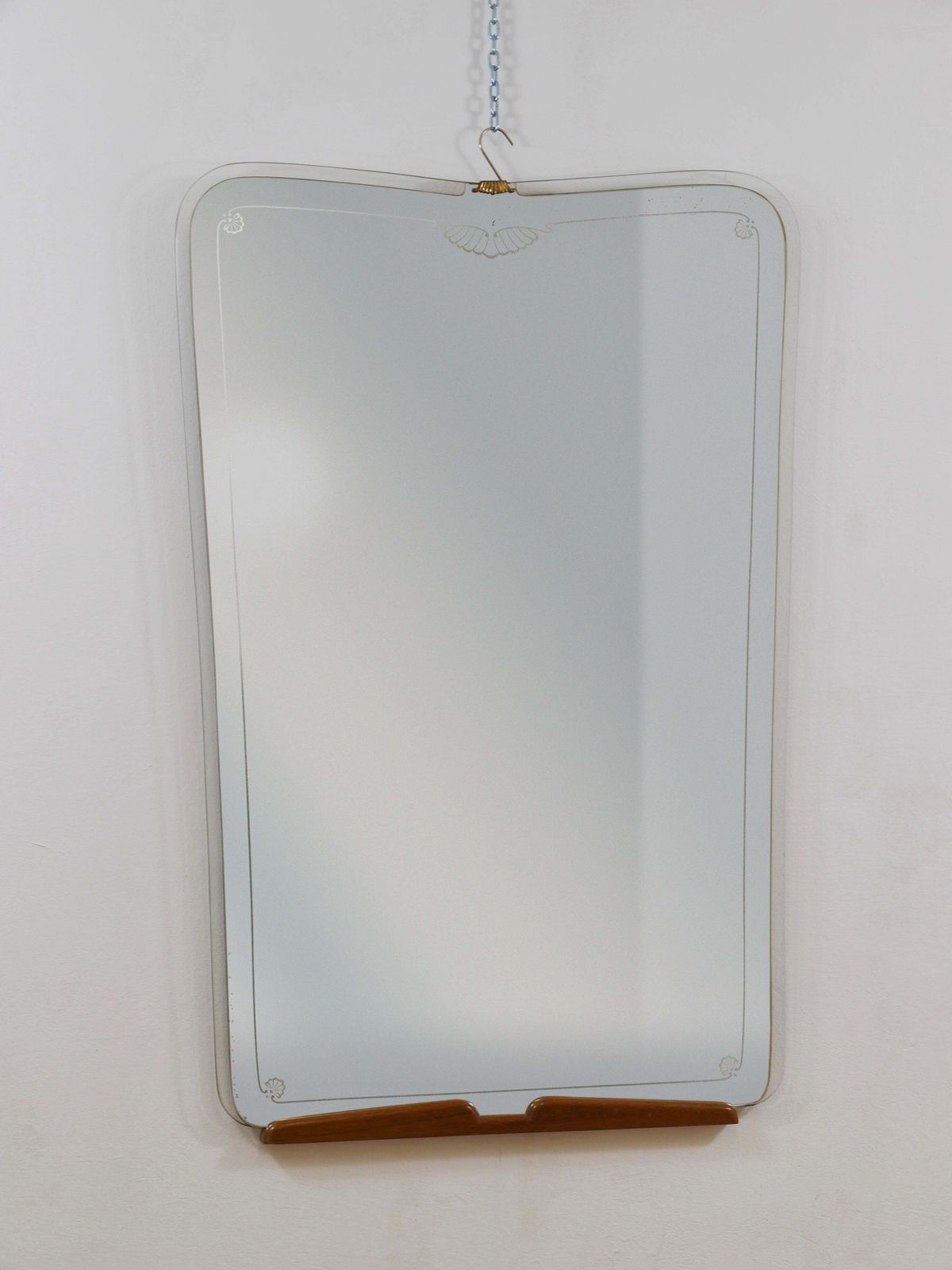 Grand Paolo Buffa Cherry & Brass Wall Mirror, Mid Century Italy, Ca. 1940s photo Home Decor