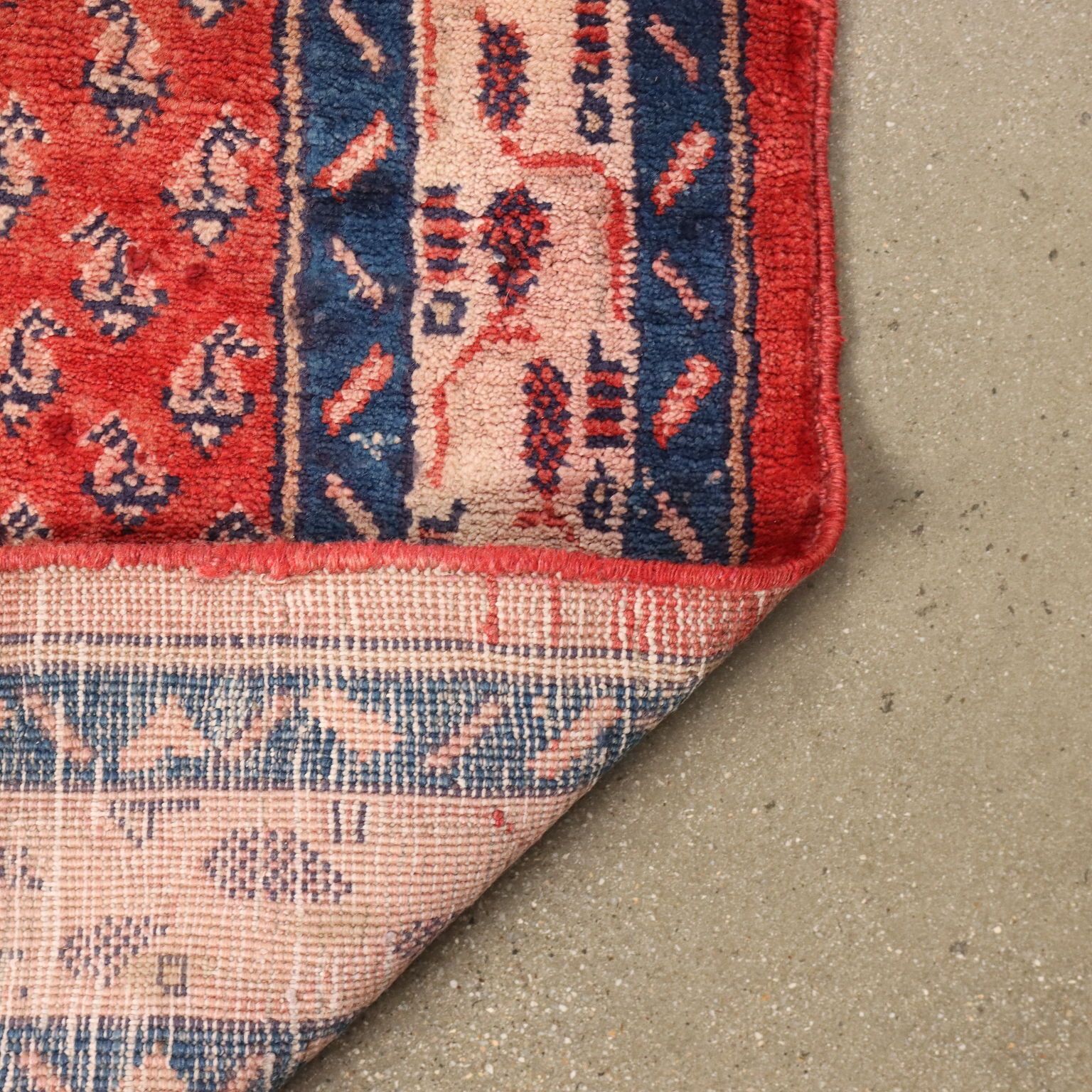 Antique Asian Carpet Wool Cotton Heavy Knot 112 X 42 In photo buy