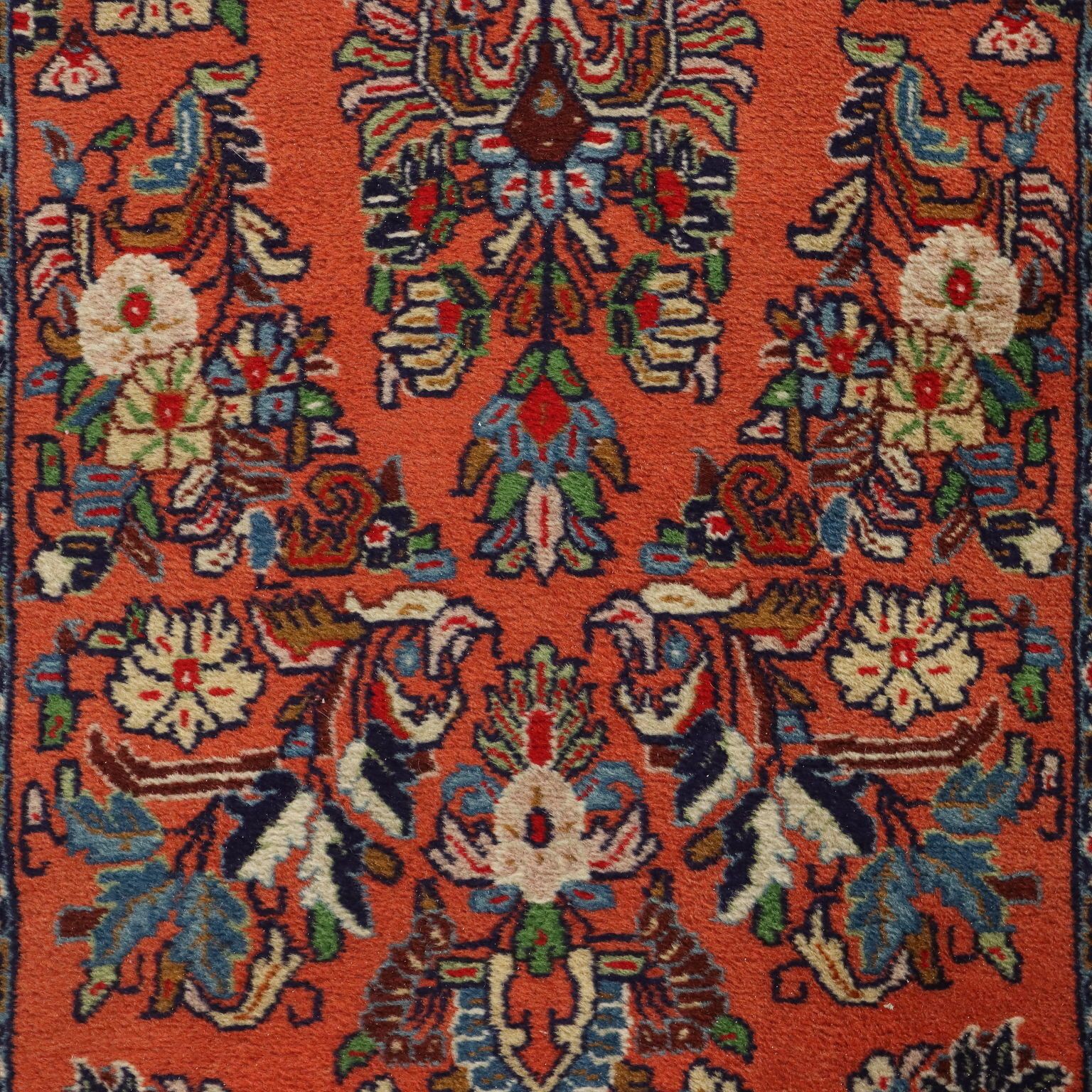 Antique Asian Carpet Wool Cotton Heavy Knot 115 X 25 In photo for sale