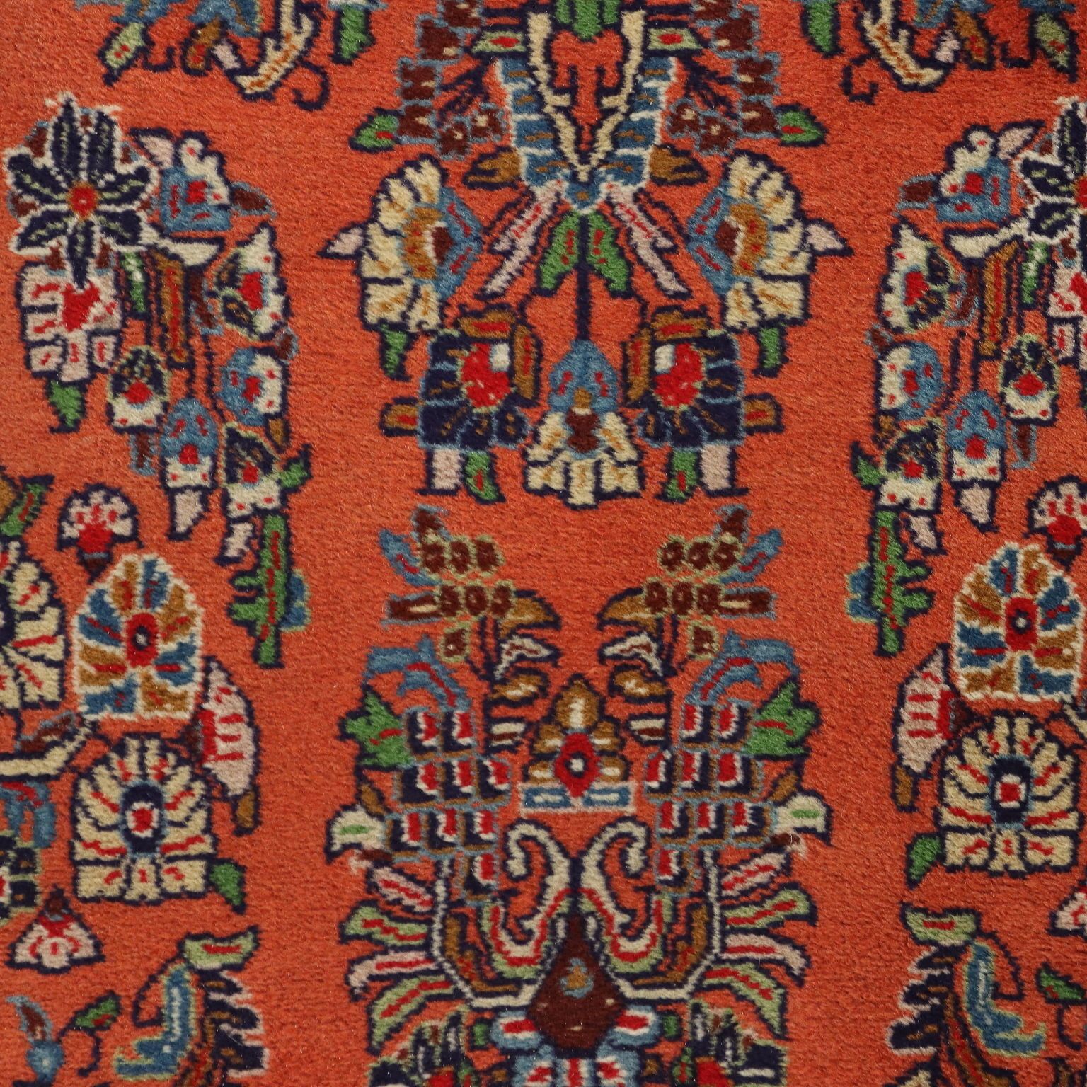 Antique Asian Carpet Wool Cotton Heavy Knot 115 X 25 In photo Textiles