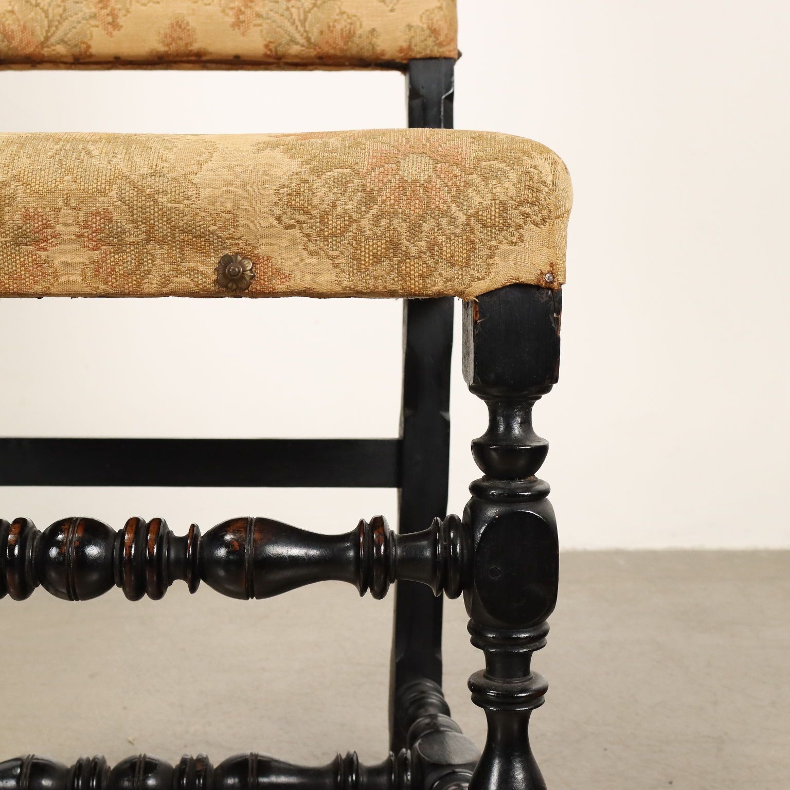 Baroque Chairs Ebony Painted Walnut Italy XVIII Century photo vinterior