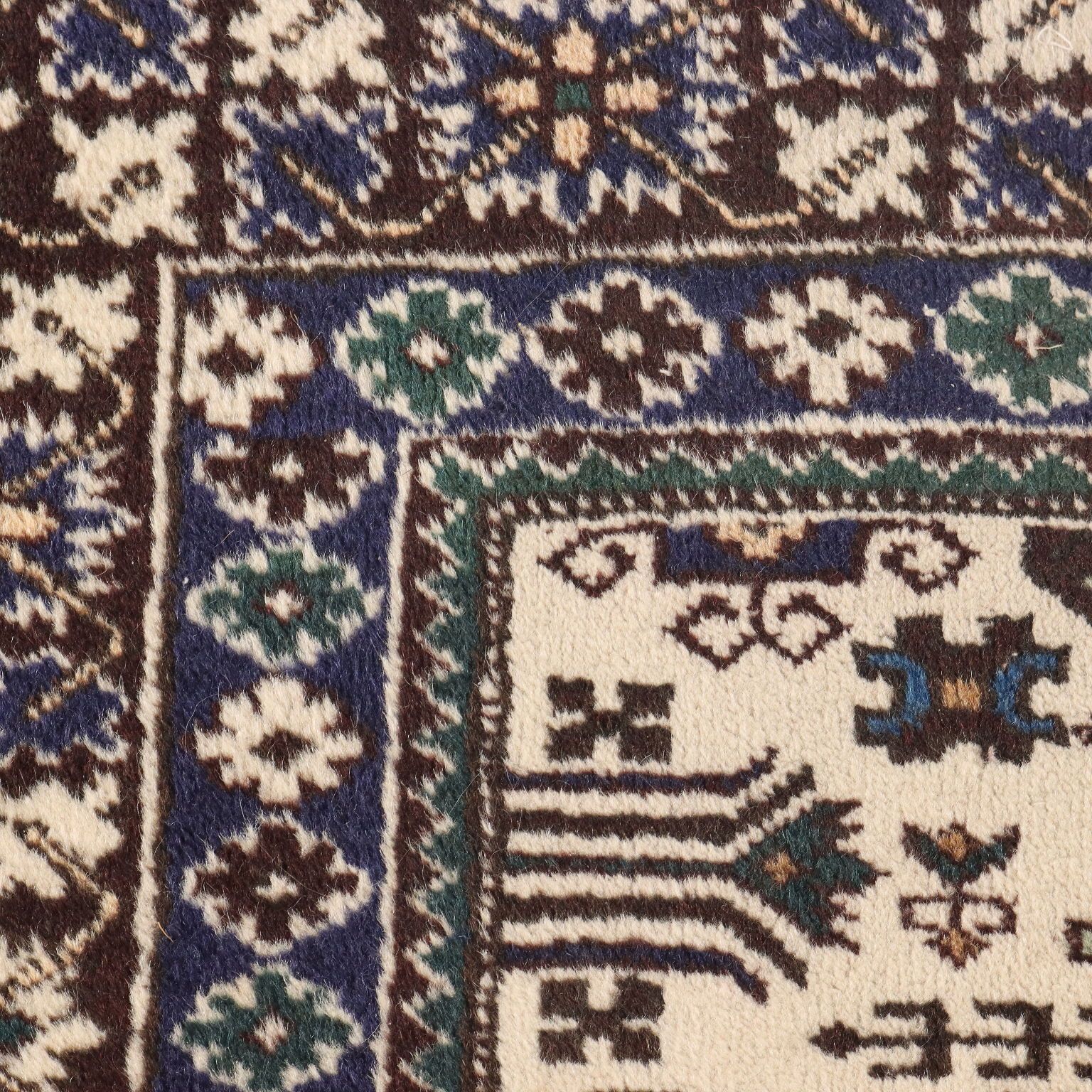 Antique Asian Carpet Wool Thin Knot 79 X 53 In photo 310.0