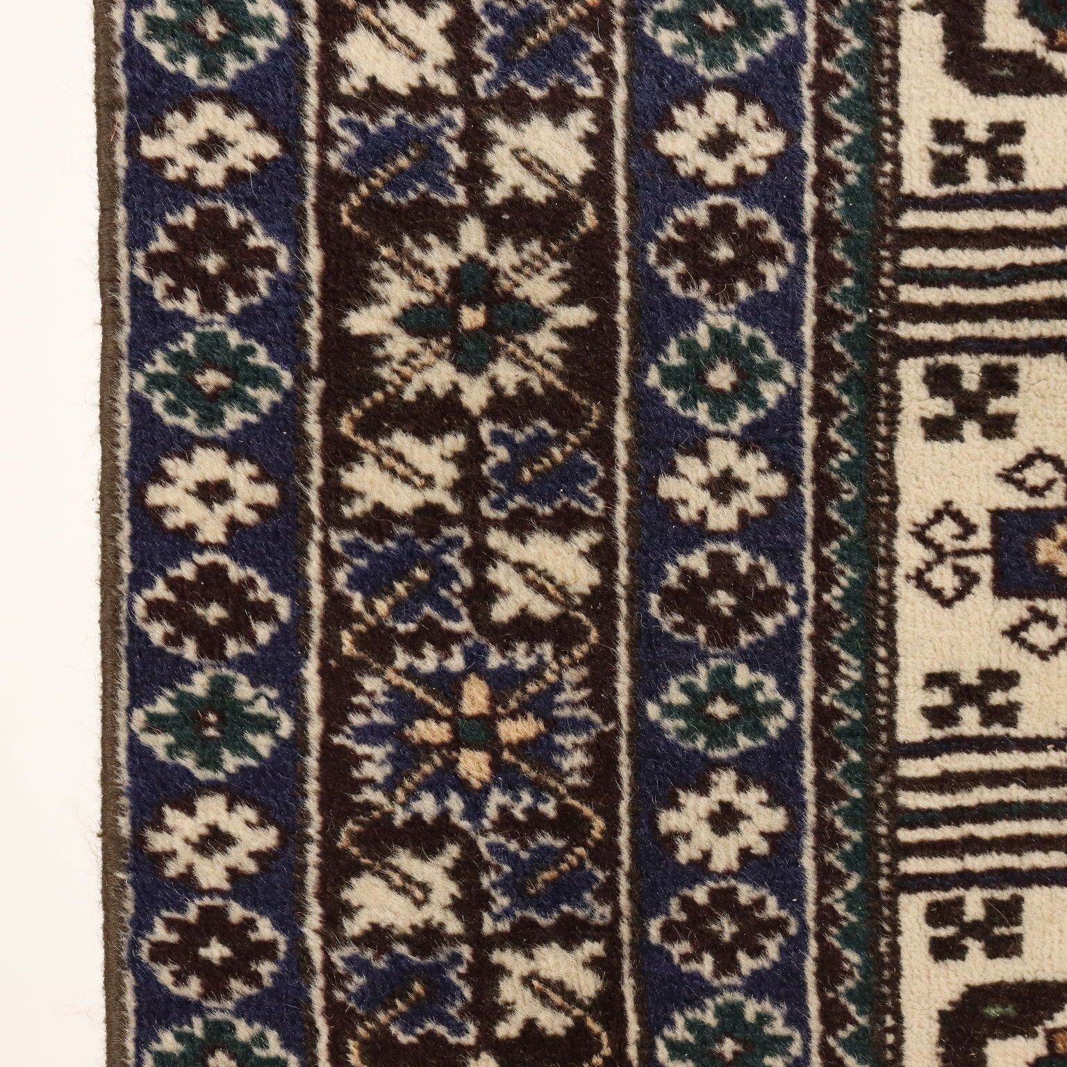 Antique Asian Carpet Wool Thin Knot 79 X 53 In photo vinterior