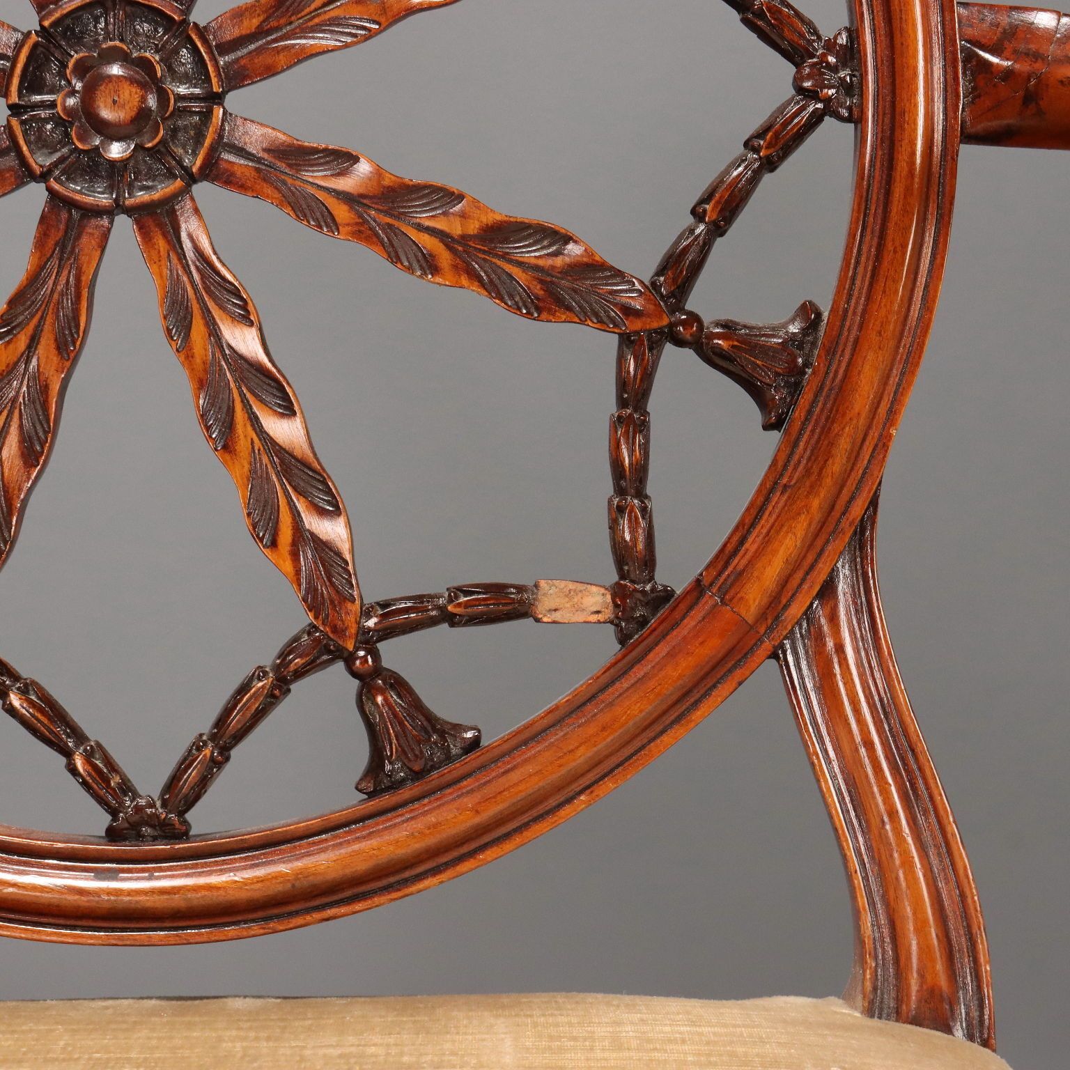 Antique Armchairs Cherrywood Fabric United Kingdom XX Century photo vinterior