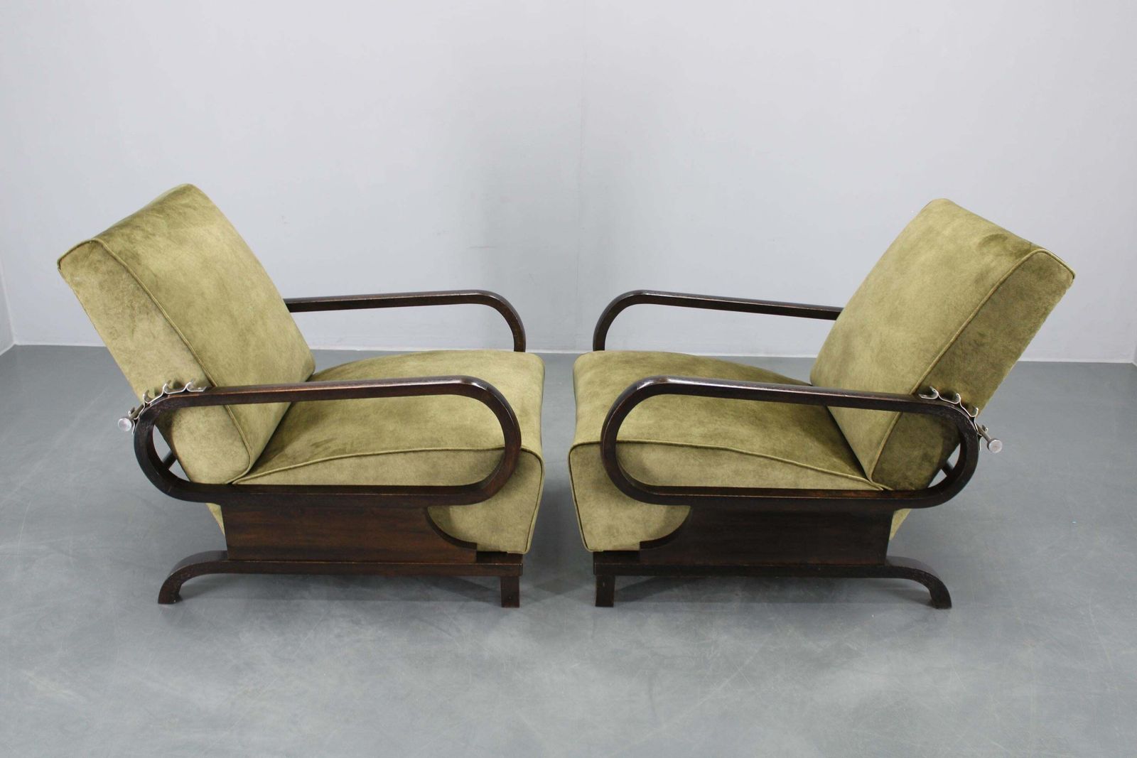 1930s Rare Restored Adjustable Art Deco Armchairs, Czechoslovakia photo furniture