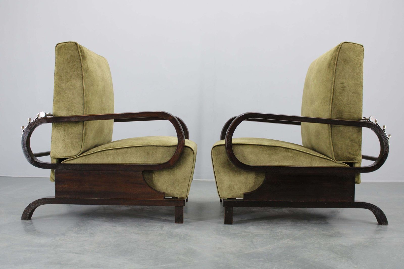 1930s Rare Restored Adjustable Art Deco Armchairs, Czechoslovakia photo Furniture